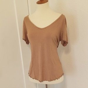 🌷3/15🌷 American Eagle Soft and Sexy mocha striped tee size M